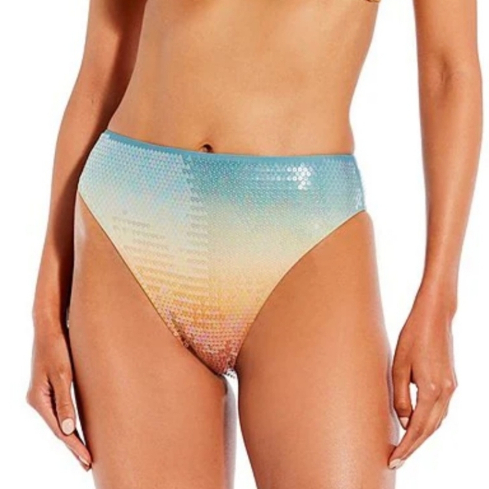 Gianni Bini Blue and Orange Bikini Bottom